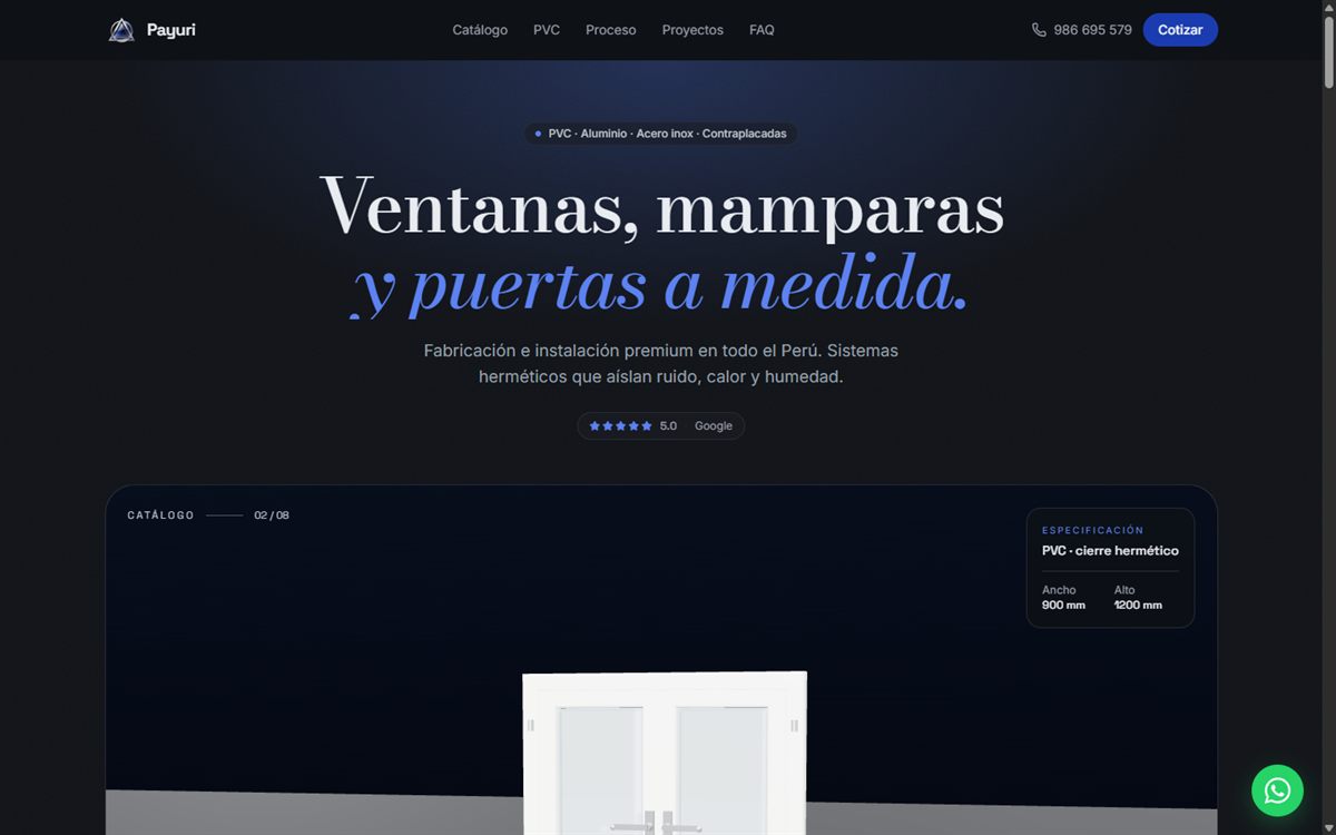 Vidriería Payurí — landing premium